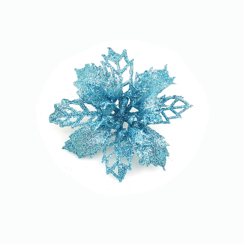 Glitter Artificial Christmas Flowers Tree Decorations