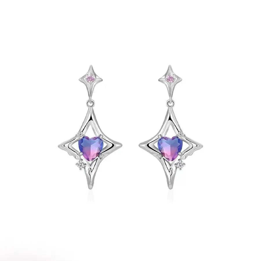 Sweet Cool Stud Purple Earrings