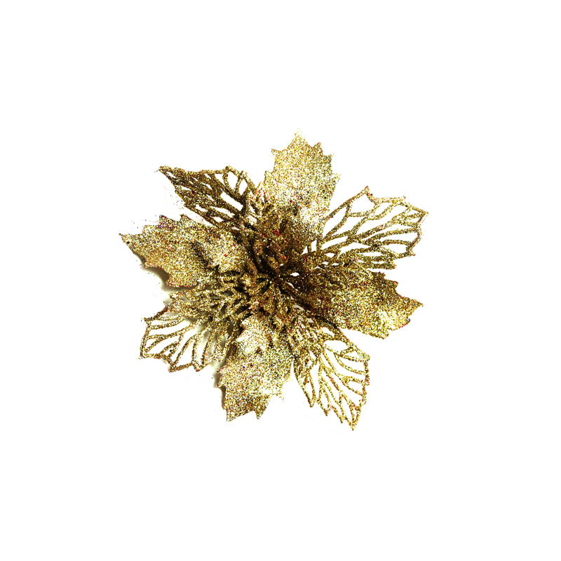 Glitter Artificial Christmas Flowers Tree Decorations