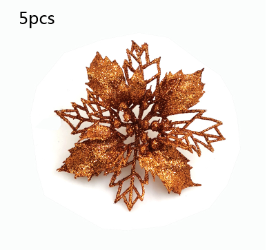 Glitter Artificial Christmas Flowers Tree Decorations