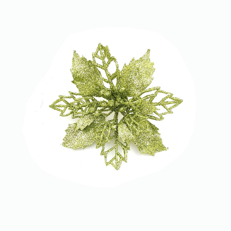 Glitter Artificial Christmas Flowers Tree Decorations