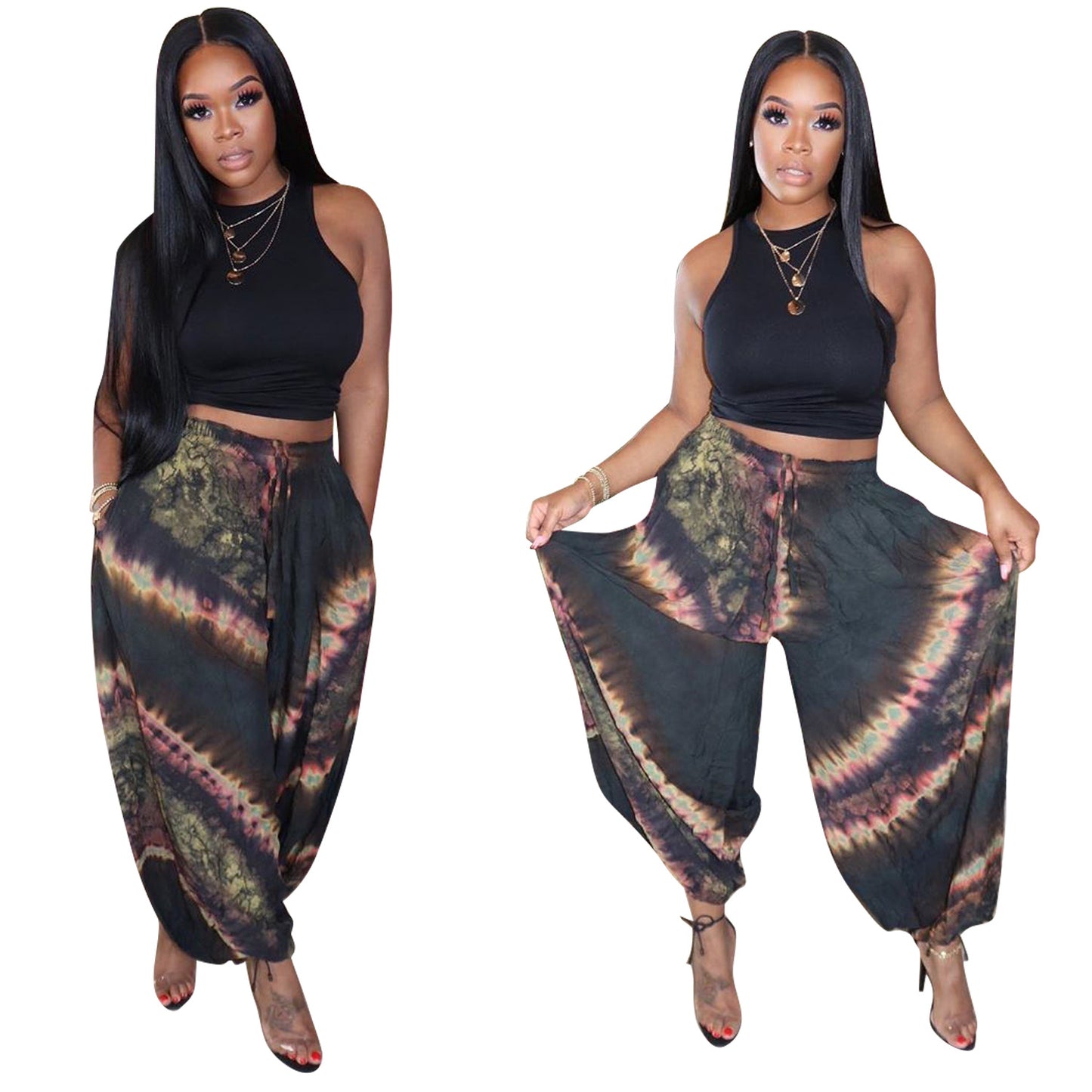 Women's Lantern Print Trousers