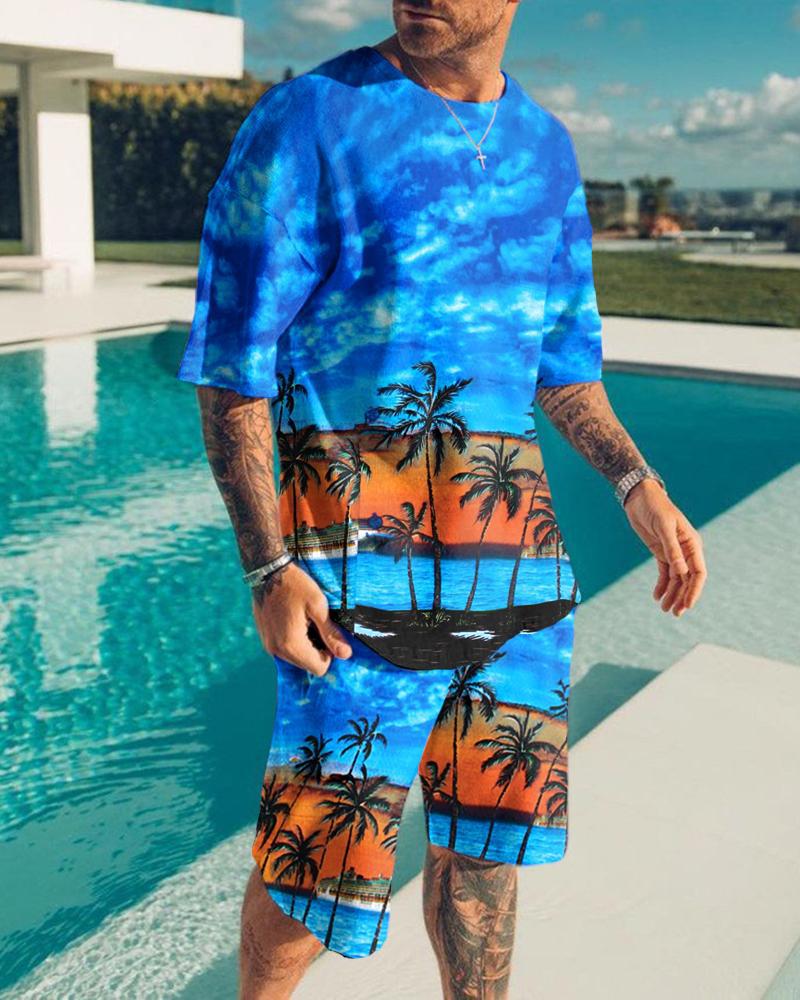 Digital Printing Men's T-shirt Sports Suit