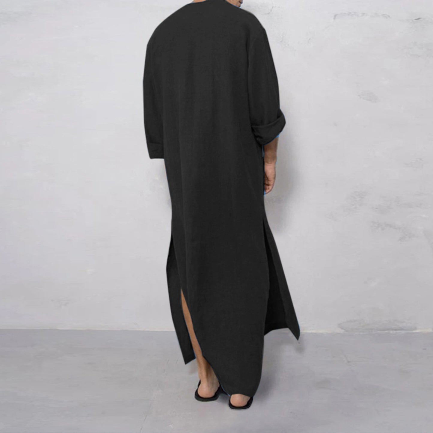 Men's Long Sleeve Solid Color Loose Robe