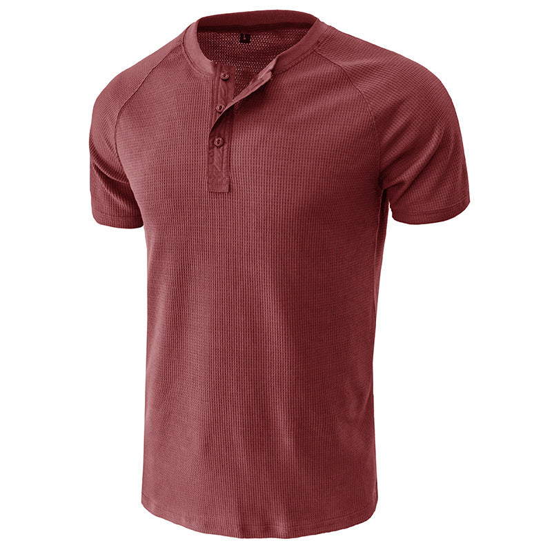 Waffle Knit Summer Men's Short Sleeves