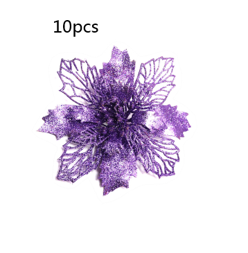 Glitter Artificial Christmas Flowers Tree Decorations