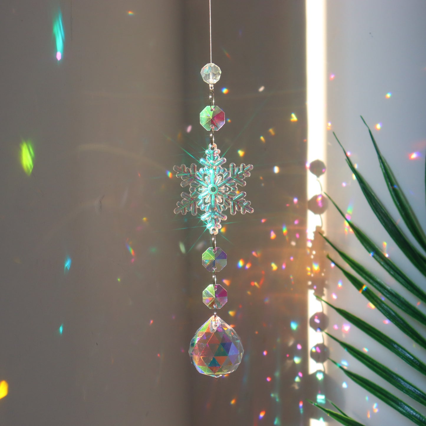 Christmas Colorful Snowflake Crystal Ornament