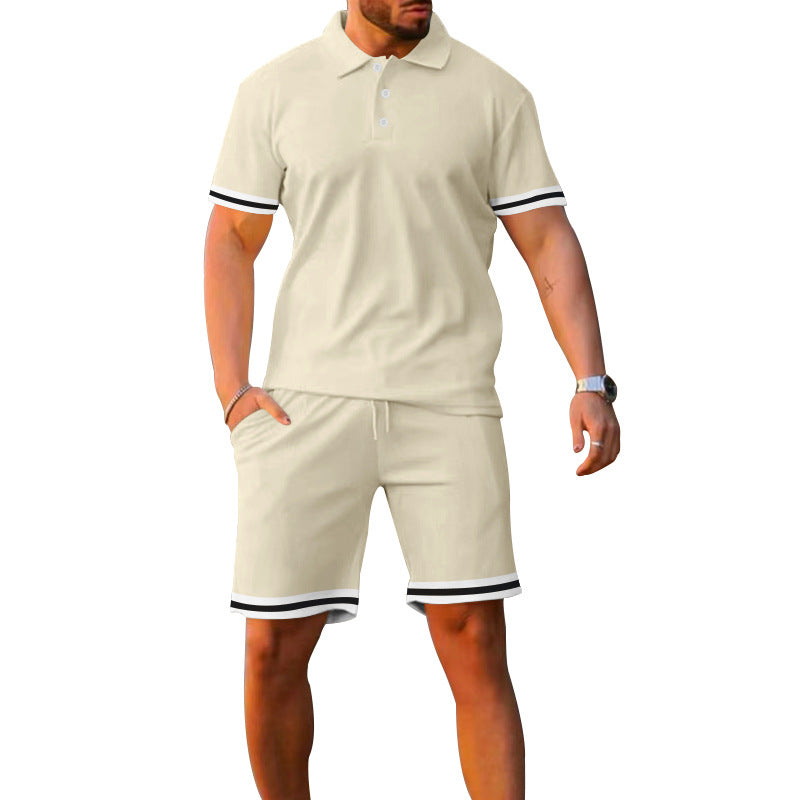 Lapel Short-sleeved Shorts Two-piece Sports And Leisure Men's Suit