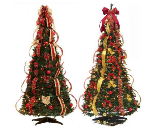 Retractable Christmas Tree With Ornaments