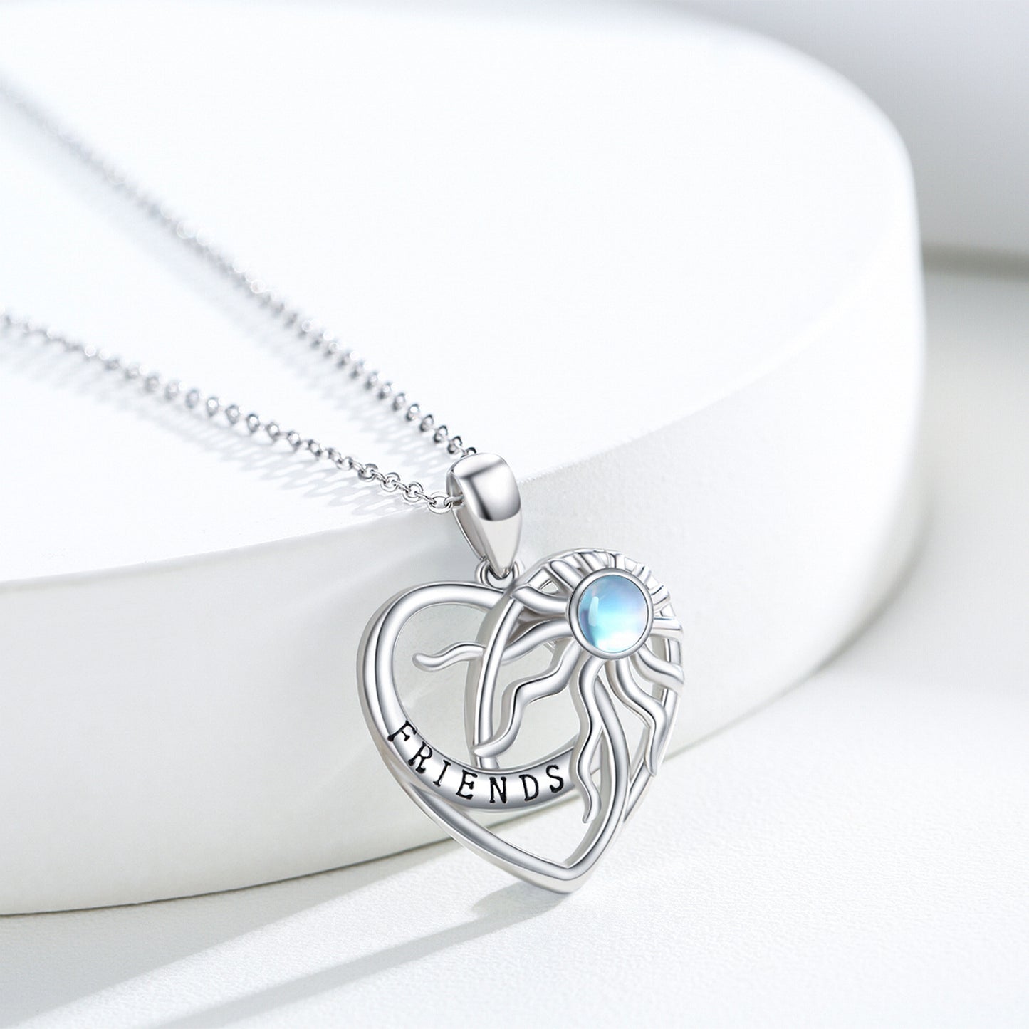 Sterling Silver Sun BFF Necklace