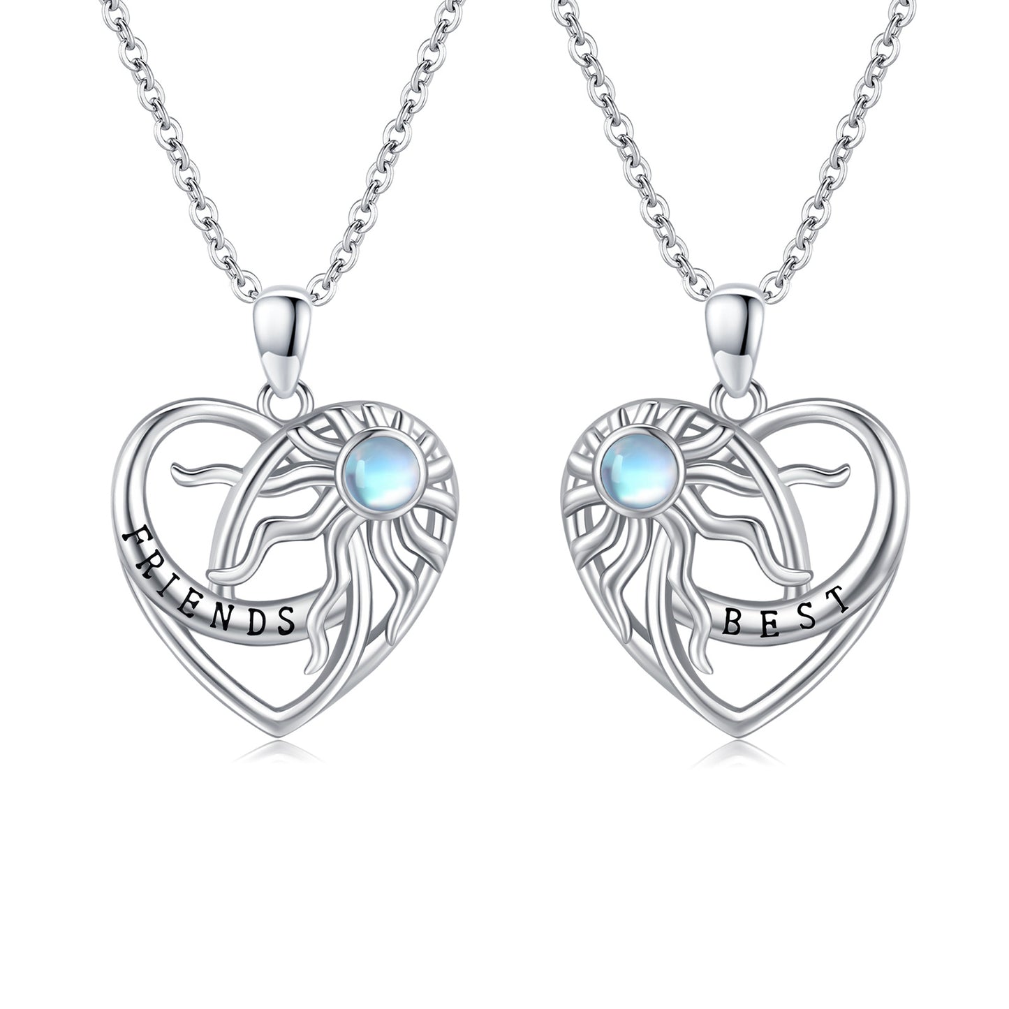 Sterling Silver Sun BFF Necklace