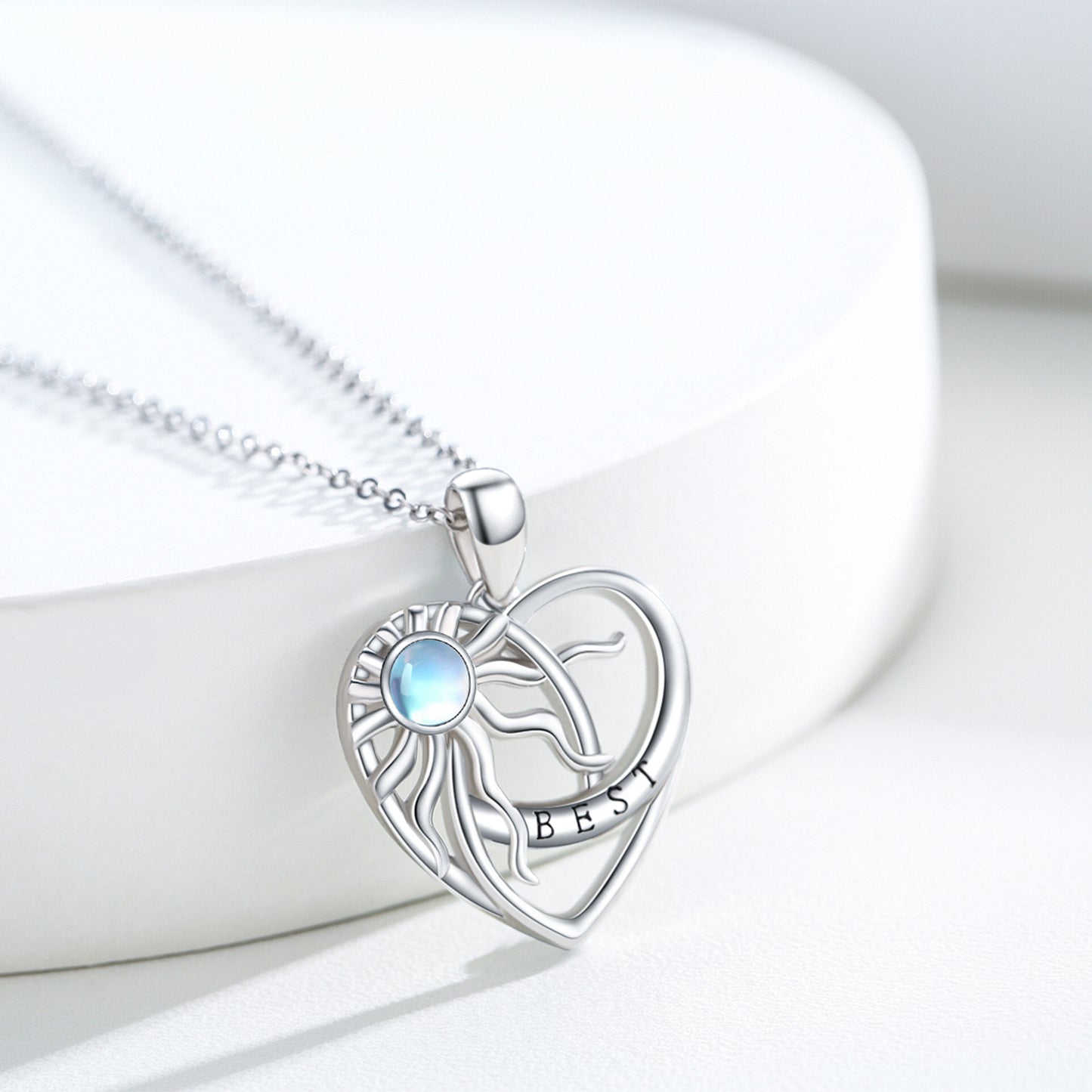 Sterling Silver Sun BFF Necklace