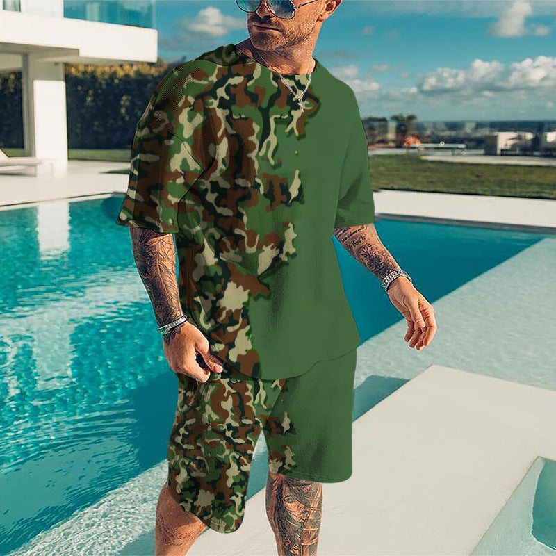 Digital Printing Men's T-shirt Sports Suit