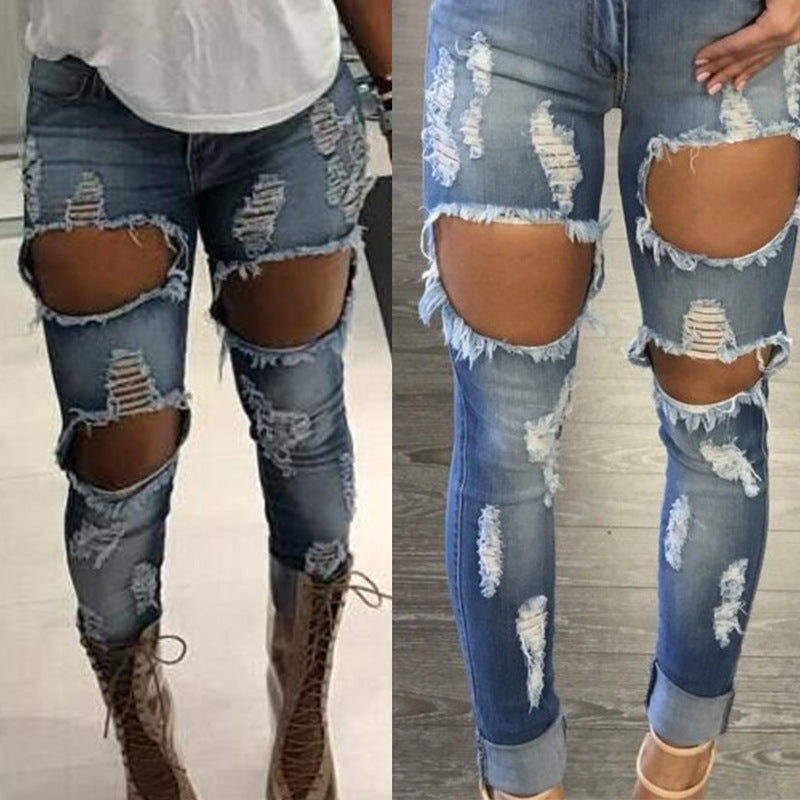 Women's Fashionable Ripped Jeans