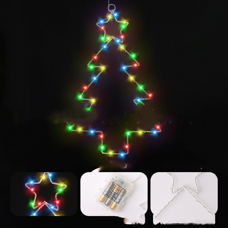 Wrought Iron LED Christmas Tree Shaped Lantern