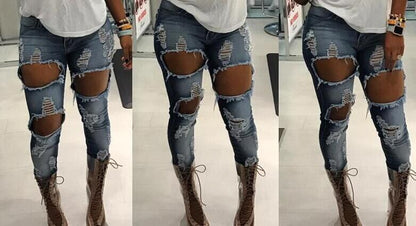 Women's Fashionable Ripped Jeans