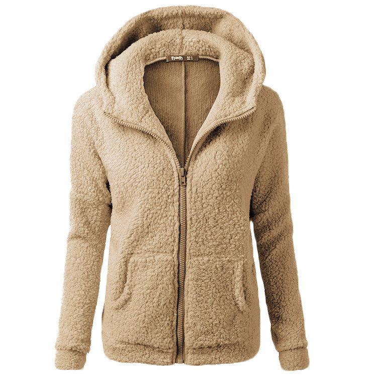 Hooded Fleece Zipper Coat