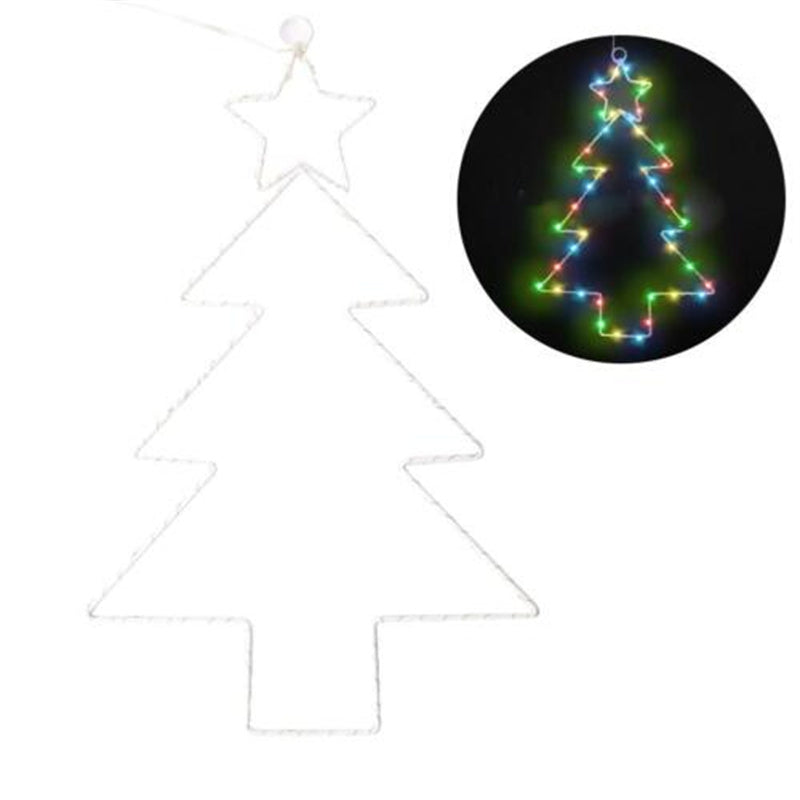 Wrought Iron LED Christmas Tree Shaped Lantern