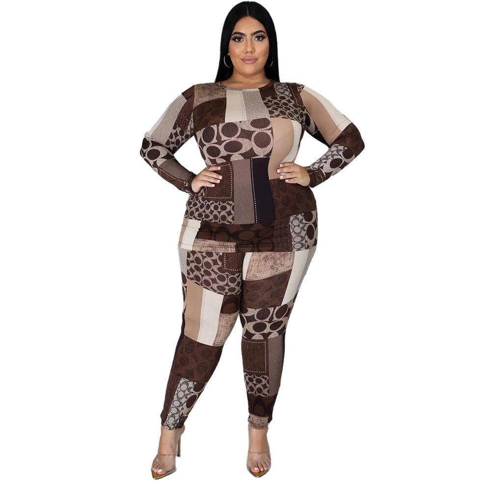 Fall Plus Size 2 Piece Stretch Suit