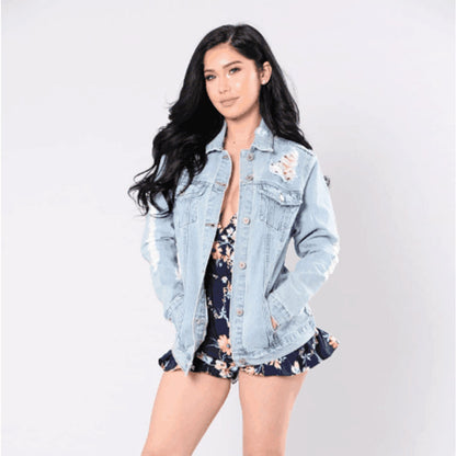 Normal to Plus Size Denim Jacket