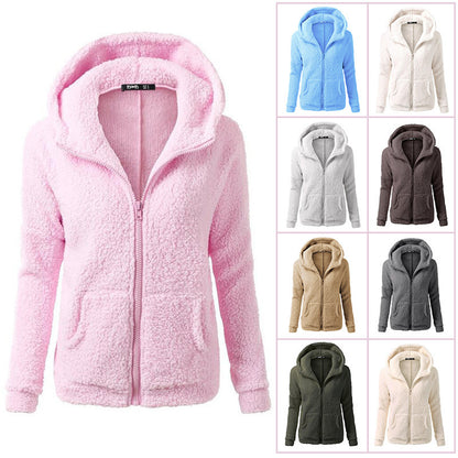 Hooded Fleece Zipper Coat