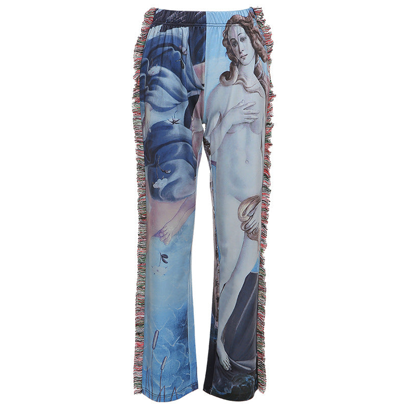 Printed Velvet Pants