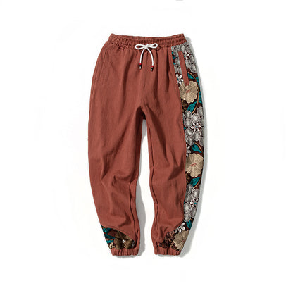 Embroidery Color Matching Youth Fashion Exercise Casual Pants