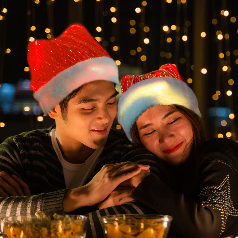 Colorful Optical Fiber Flashing Christmas Hat