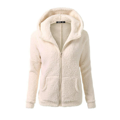 Hooded Fleece Zipper Coat