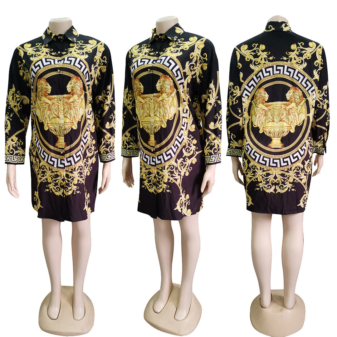 Printed Shirt Dress