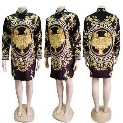 Printed Shirt Dress