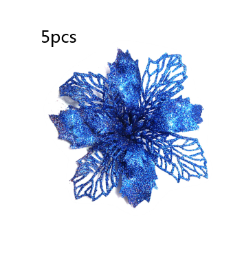 Glitter Artificial Christmas Flowers Tree Decorations