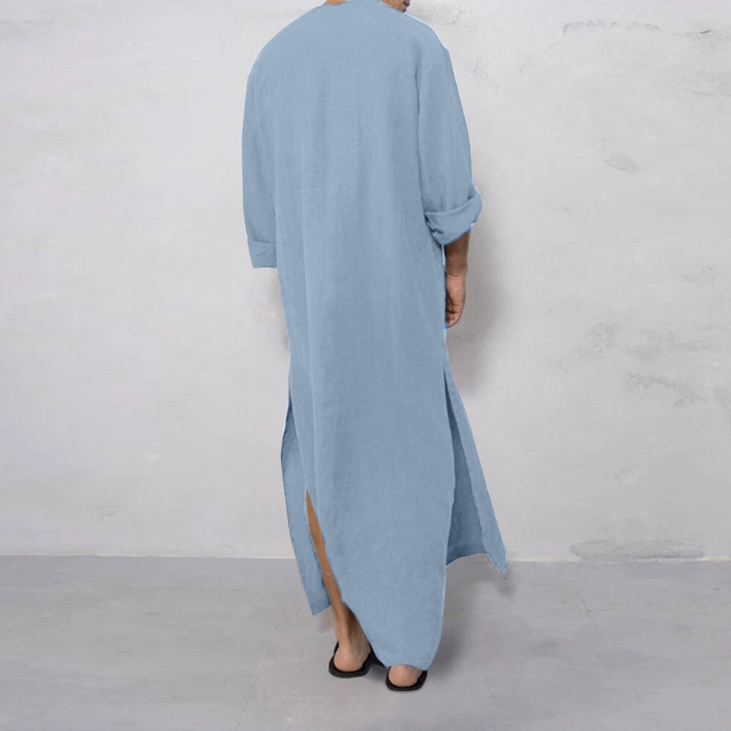 Men's Long Sleeve Solid Color Loose Robe