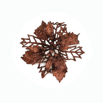 Glitter Artificial Christmas Flowers Tree Decorations
