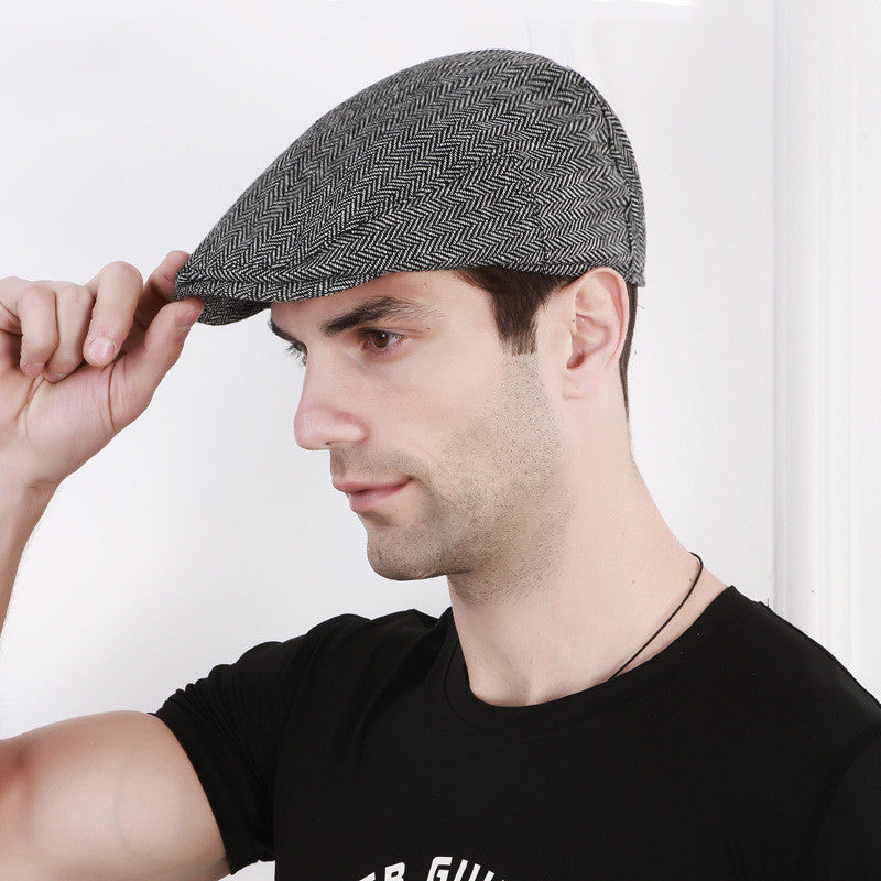 Men's British Style Herringbone Beret