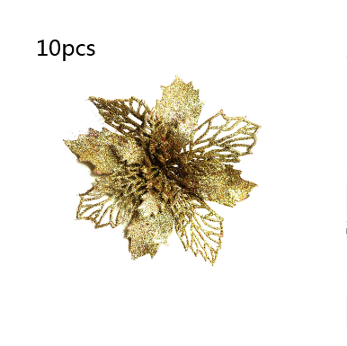 Glitter Artificial Christmas Flowers Tree Decorations