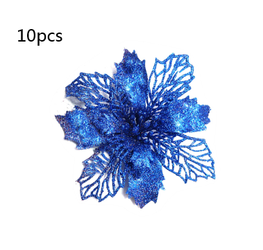 Glitter Artificial Christmas Flowers Tree Decorations