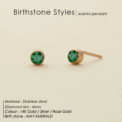 Stainless Steel Birthstone Earrings