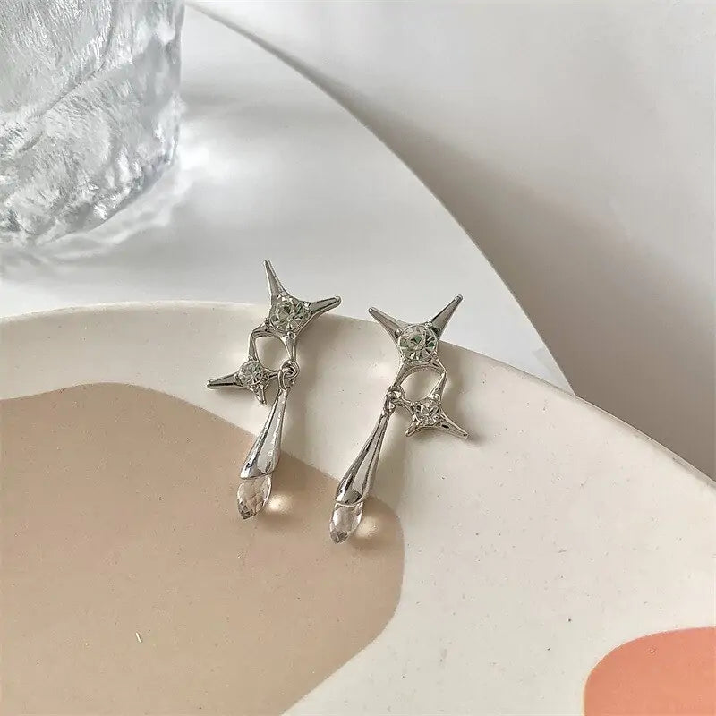 Needle Star Cross Earrings