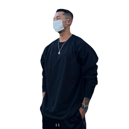 Men's Loose Fitting Fitness Casual Sportswear Long Sleeved T-shirt