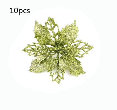 Glitter Artificial Christmas Flowers Tree Decorations