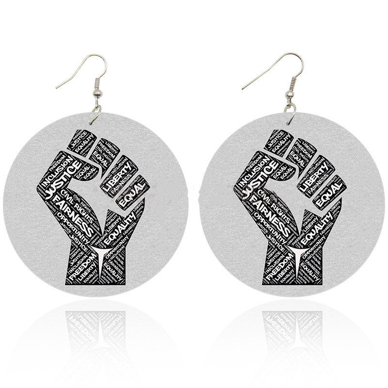 Wooden printed earrings