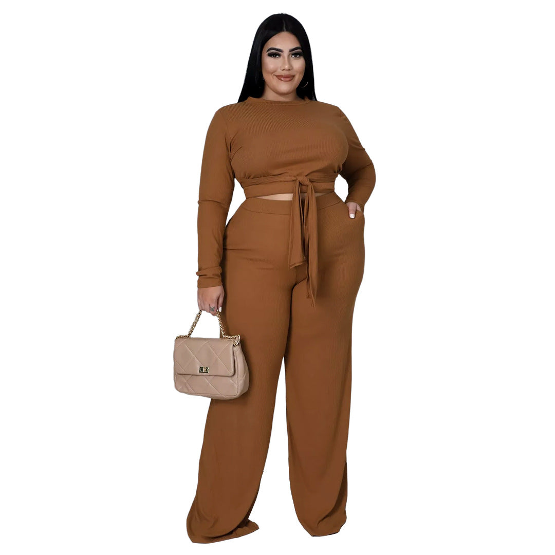 Plus Size Leisure Two-piece Set