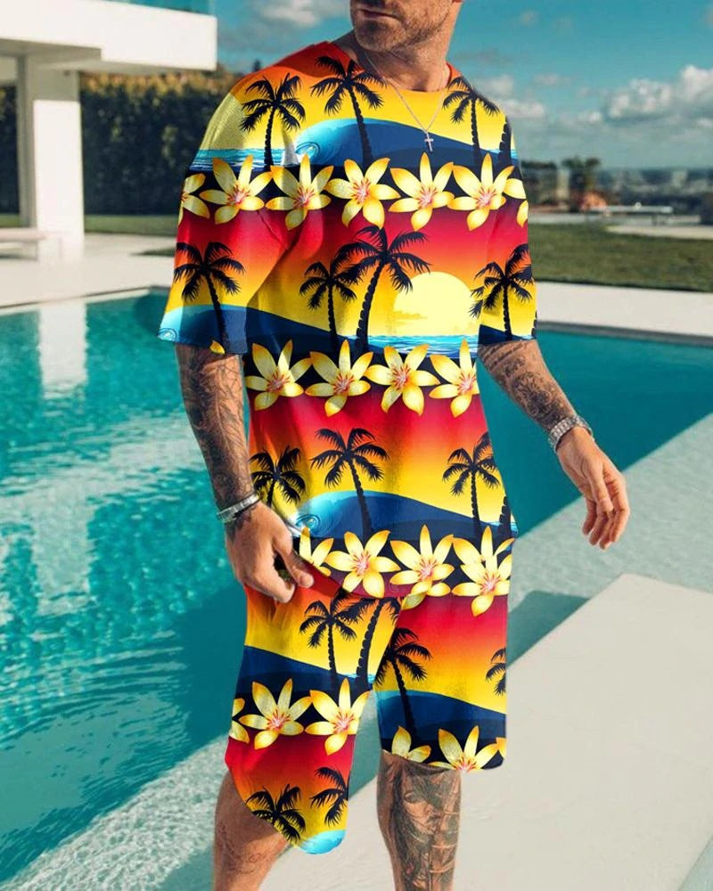 Digital Printing Men's T-shirt Sports Suit