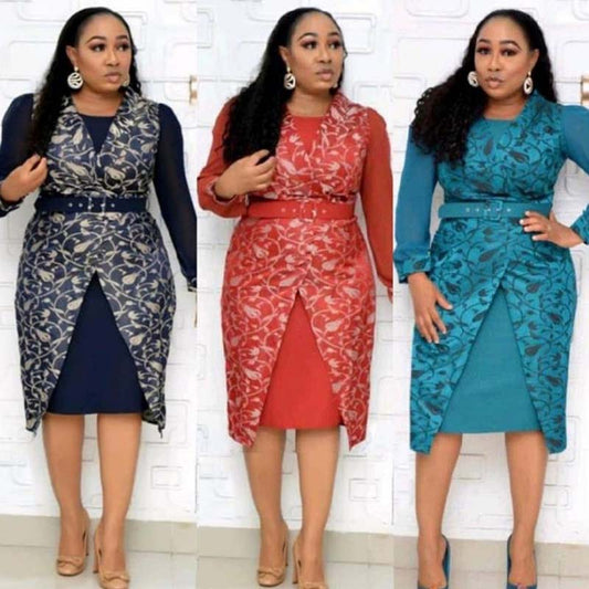 Plus Size Two-Piece Dress Suit