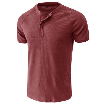 Waffle Knit Summer Men's Short Sleeves