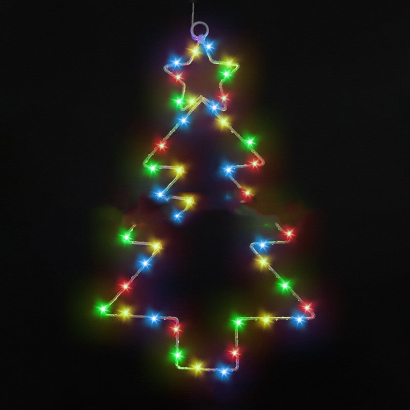 Wrought Iron LED Christmas Tree Shaped Lantern
