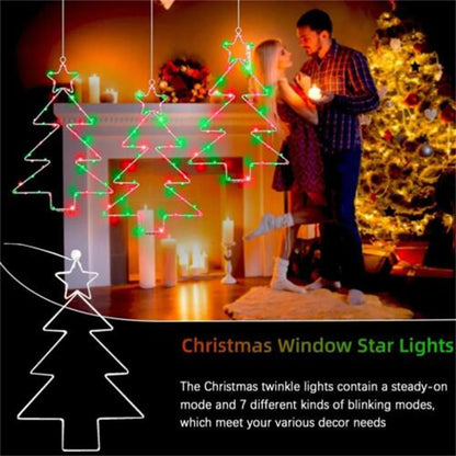 Wrought Iron LED Christmas Tree Shaped Lantern