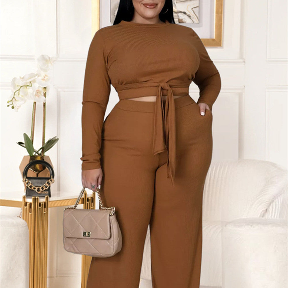 Plus Size Leisure Two-piece Set