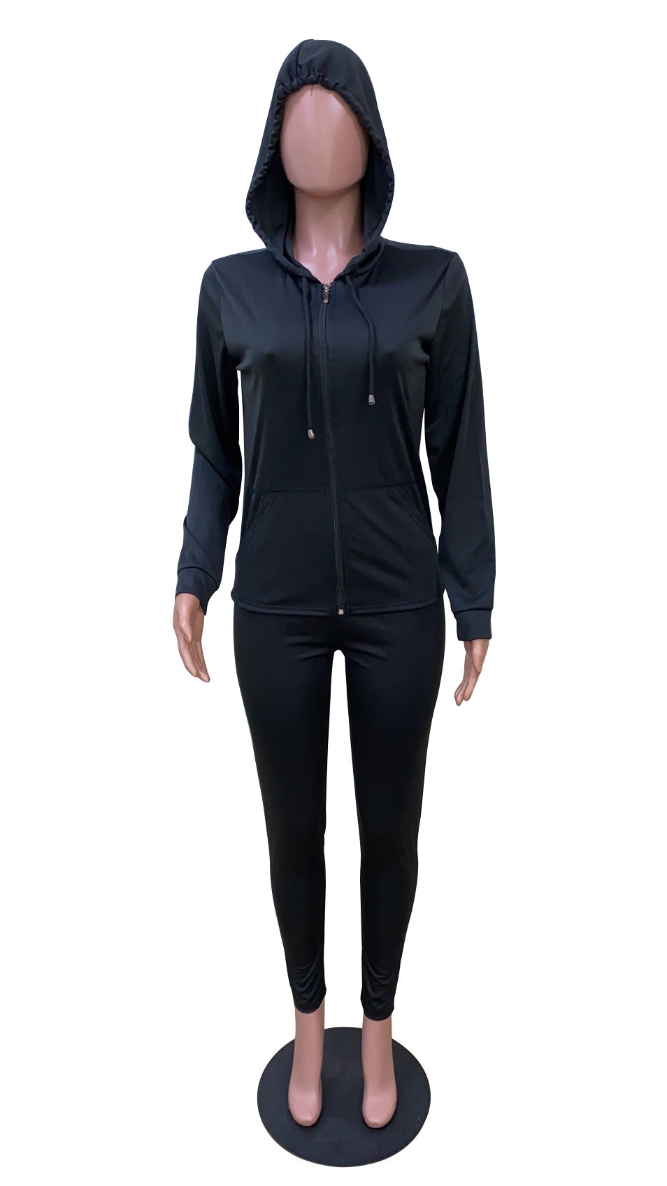 Long-sleeved Hooded V-Neck Active Suit